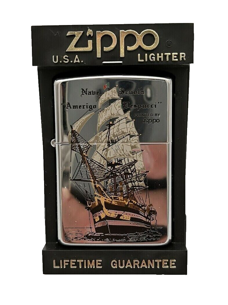 New Old Stock Zippo Amerigo Vespucci Ship Lighter Collection Rare Never Used
