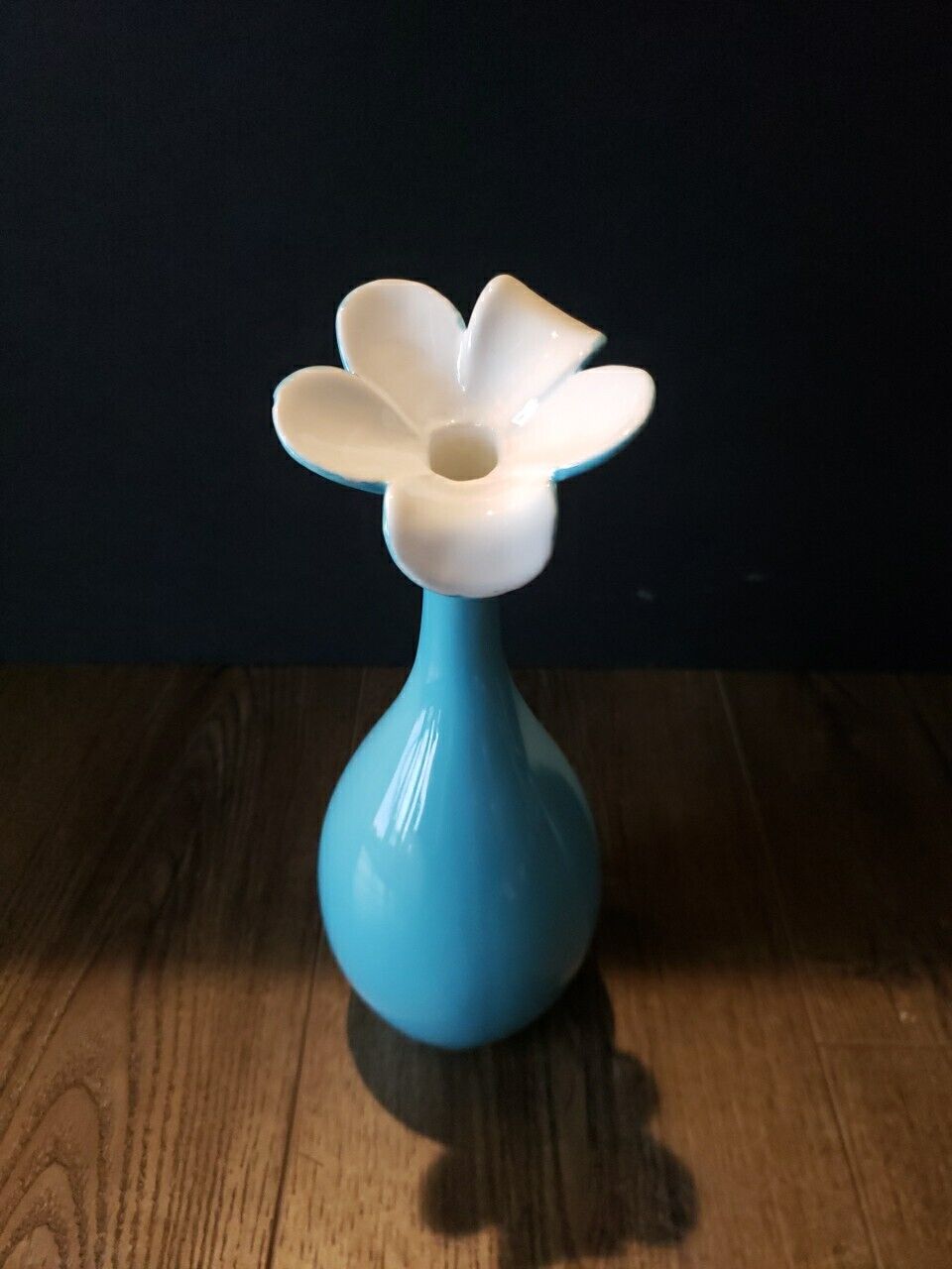 Vintage Blue Flower Ceramic Vase