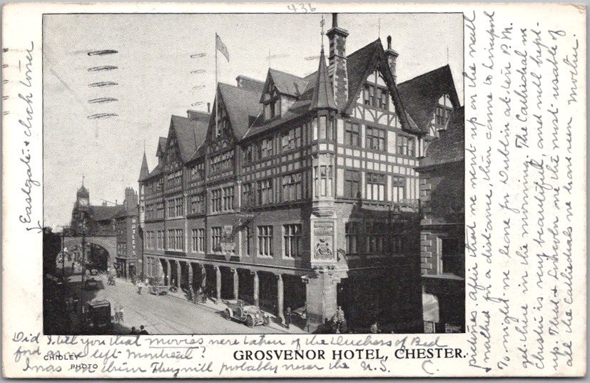 Grosvenor Hotel Chester England Tudor Revival Architecture Street View Postcard Grosvenor Hotel Chester England Tudor Revival Architecture Street View Postcard