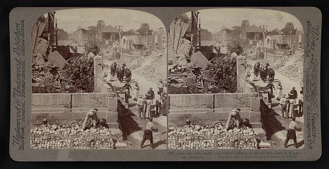 Kingston Jamaica 1907 Earthquake Damage Street Scene After Earth Convulsion