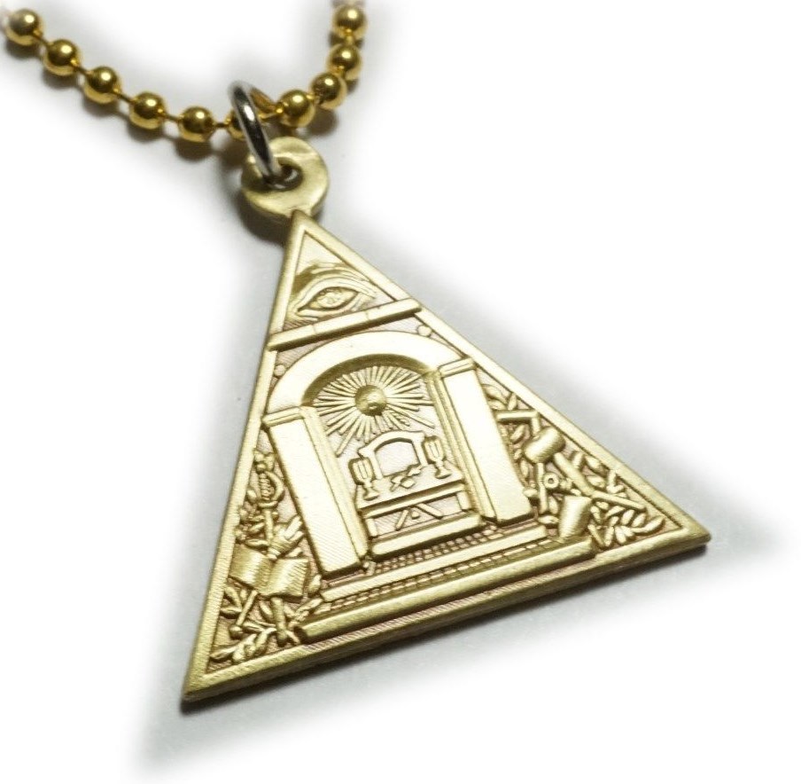 PYRAMID ALL SEEING EYE Freemason Master Masonic Charm Pendant Necklace w/Chain