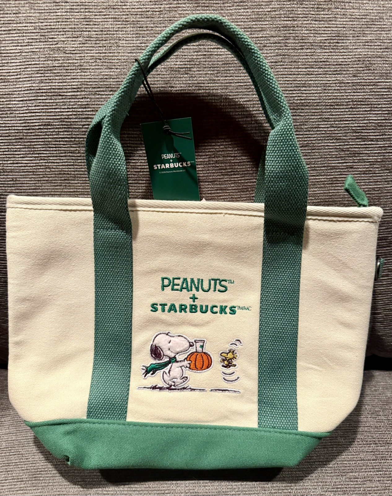 Starbucks x Peanuts Snoopy Mini Tote Bag AUTHENTIC 🧡💫