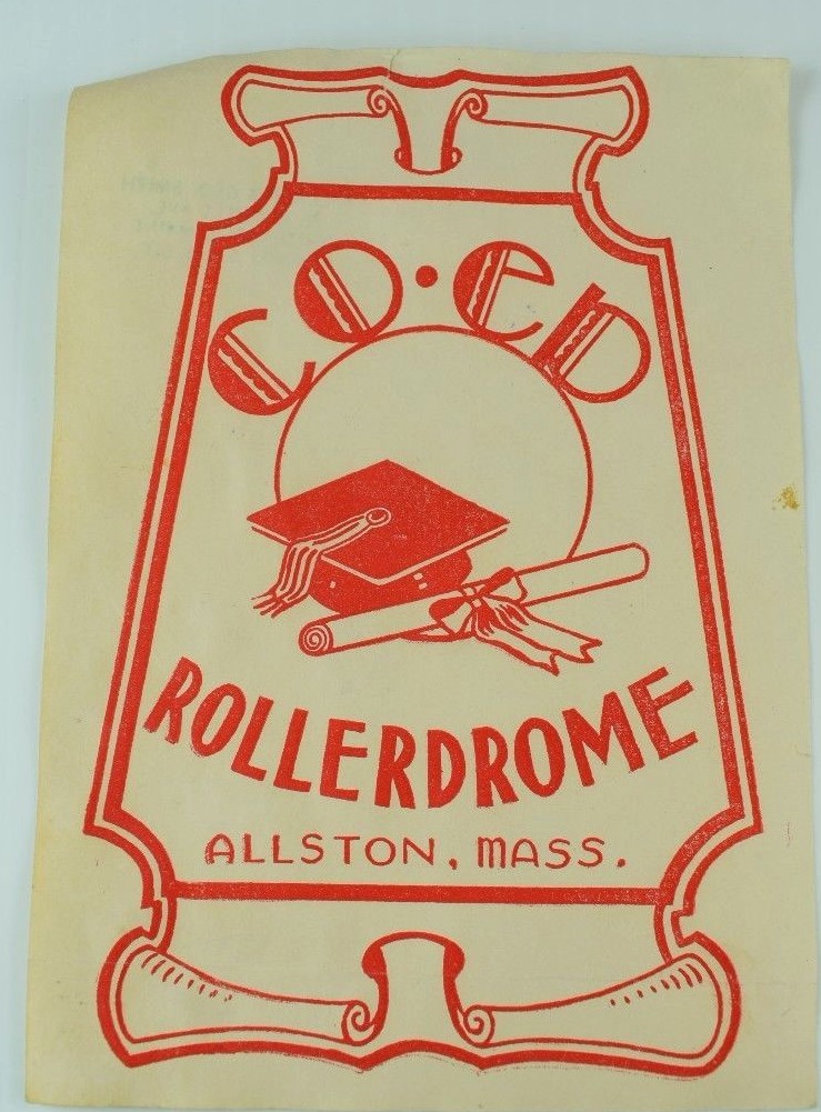1930\'s-50\'s Coed Rollerdrome, Allston, Mass. Label B2