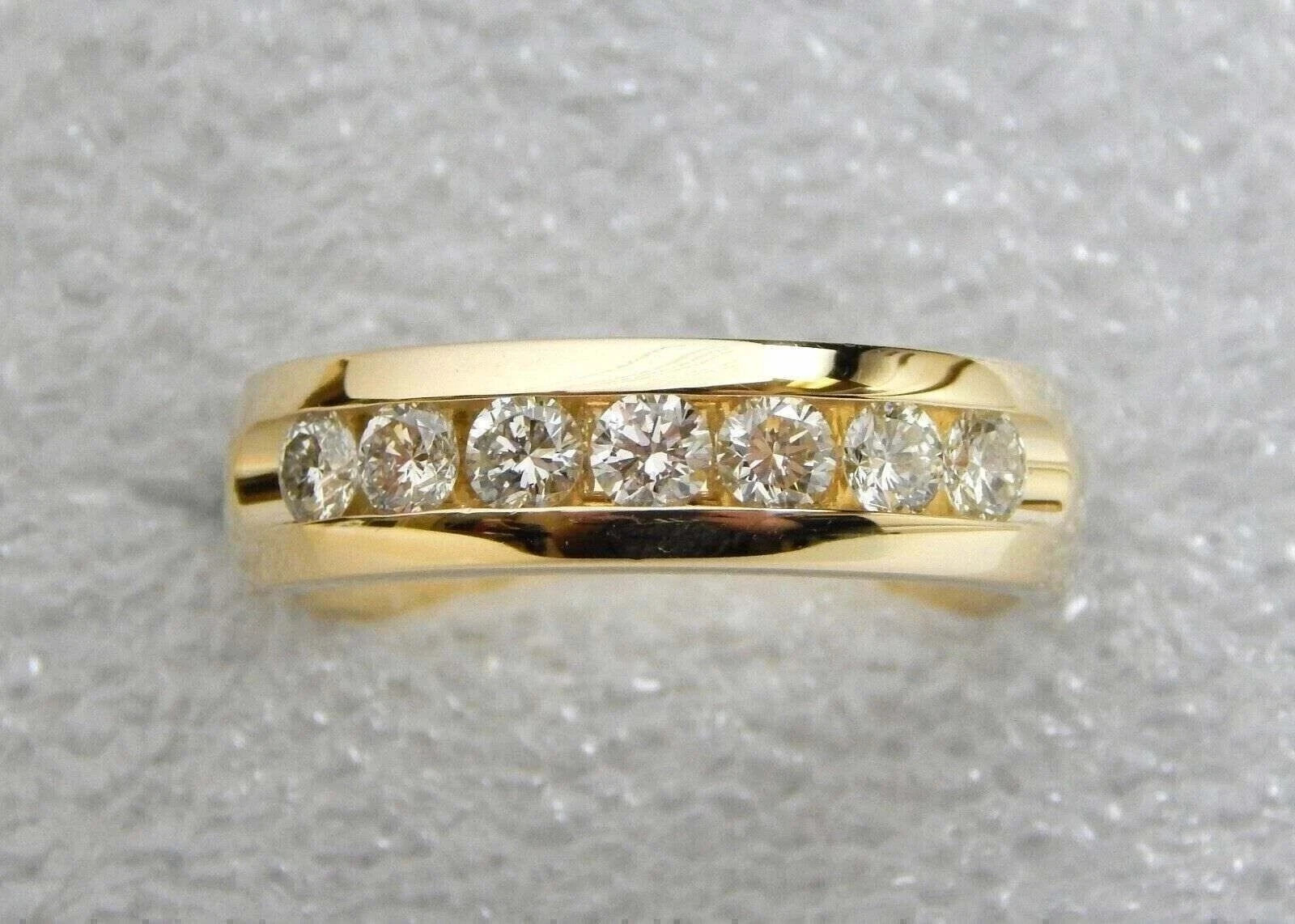 Men\'s 1.20Ct Lab Created Diamond Wedding Band Engagement Ring 14k Gold Plated