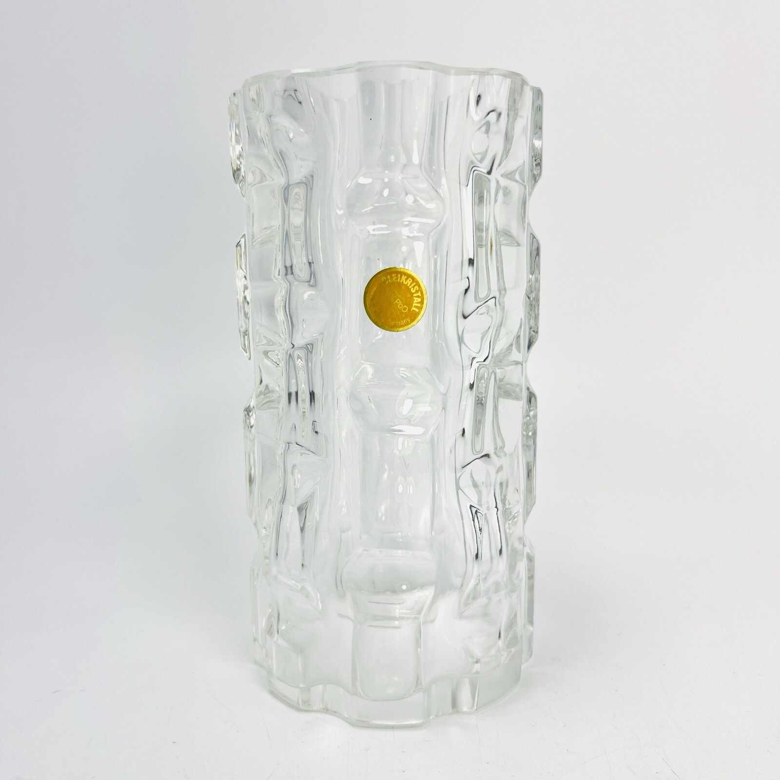 Lead Crystal Beyer Crystal Vase 24% PbO W. Germany Vintage H 17.5 cm