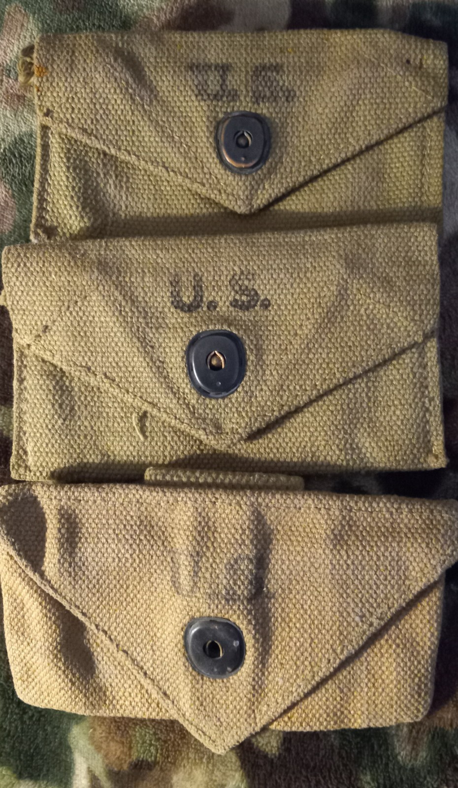 WWll U.S. Army Original 1942 Unit Marked First Aid Pouches-B.A.B. CO-Bearse Co
