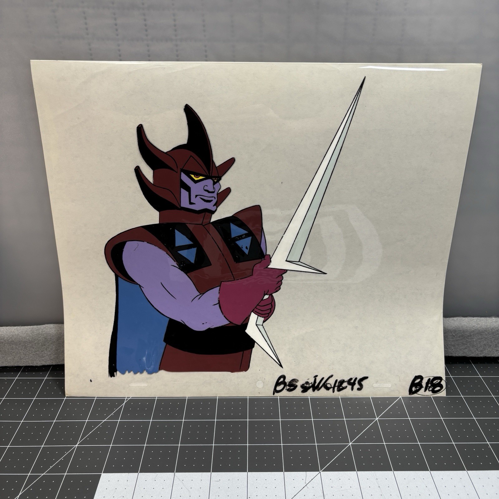 Vtg 1981 Blackstar Animation Production Cel Overlord Power Sword Filmation MOTU