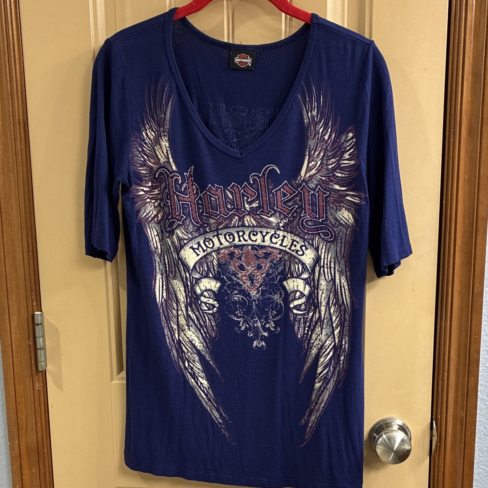 Harley-Davidson Shirt Large With Rhinestones Cheyenne, Wyoming