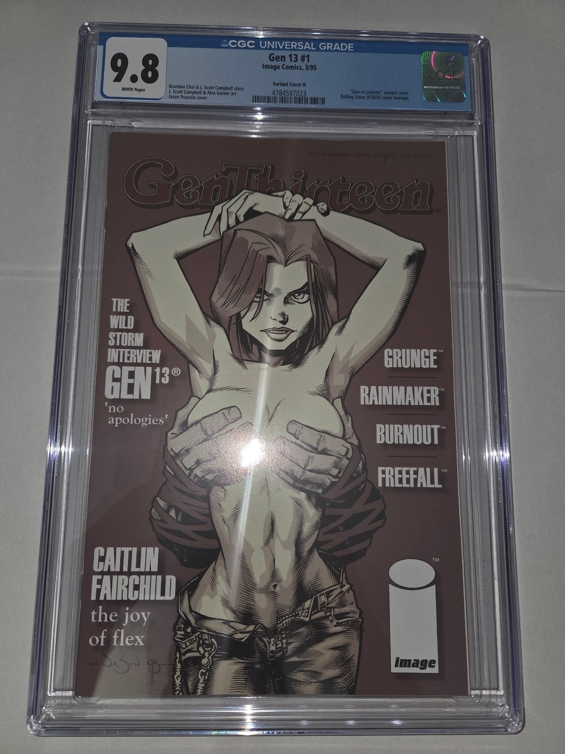 Gen 13 #1 CGC 9.8 White Pages Variant Cover H Image Comics 1995 Janet Jackson