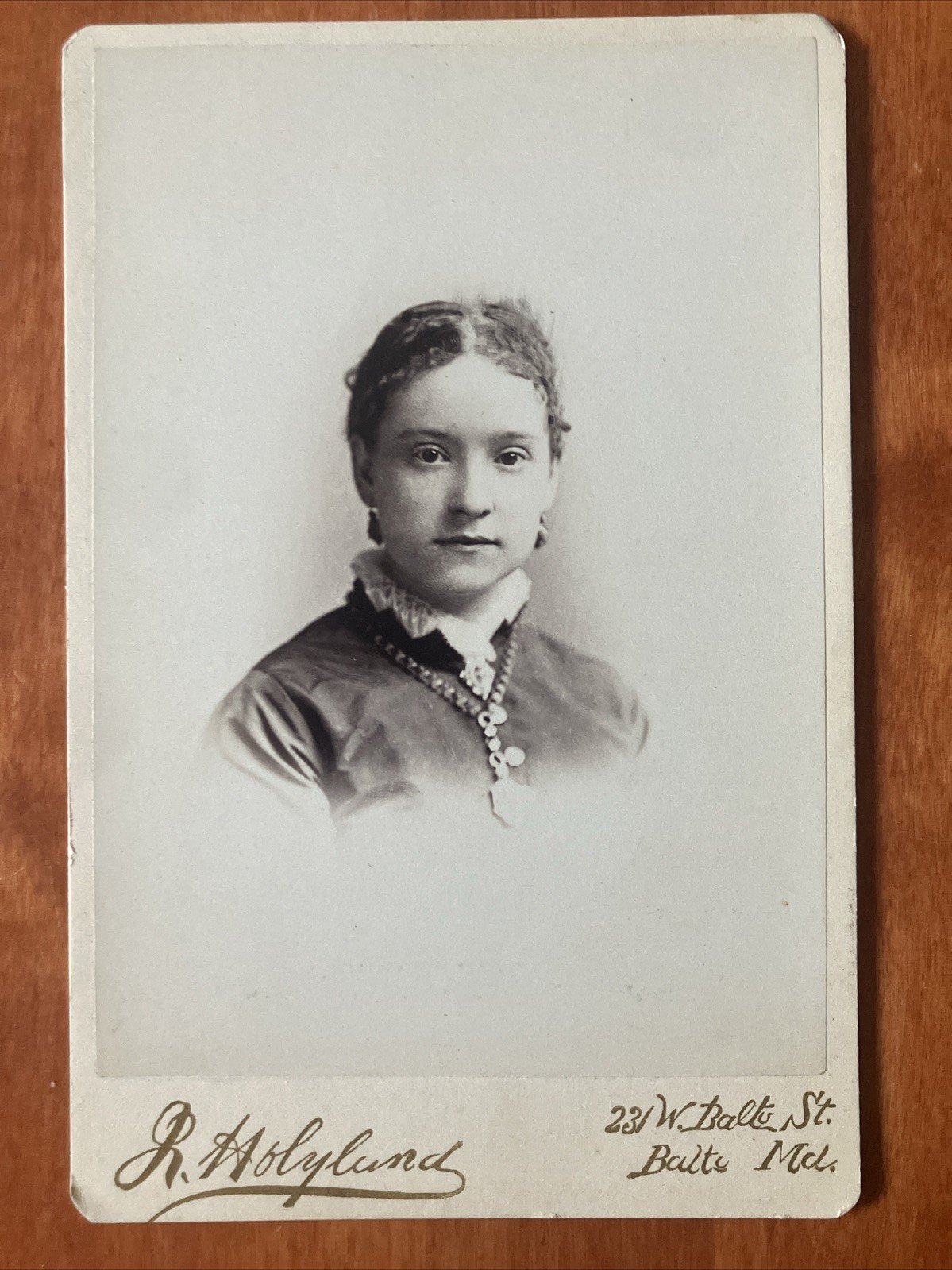 Pretty Young Woman Cabinet Card Photo Baltimore MD Hoylund