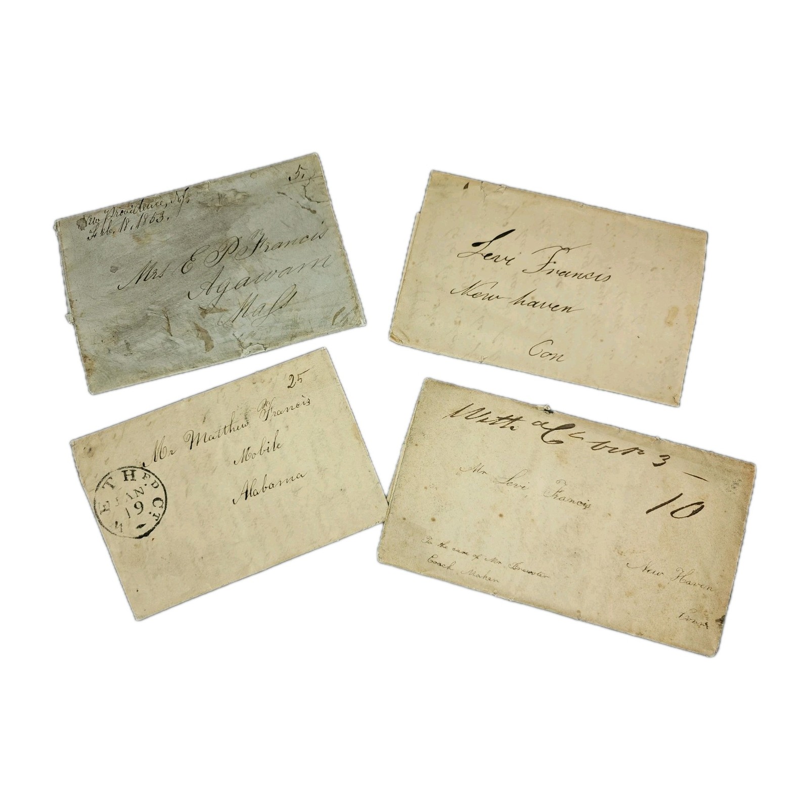 1827–1853 Francis Family Letters CT–NY | Deming Line | 4 Letters, Transcribed