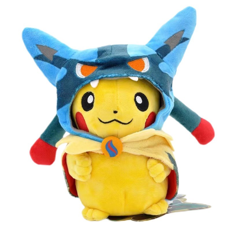 Mega Lucario Pikachu Plush Poncho Pokemon 20CM