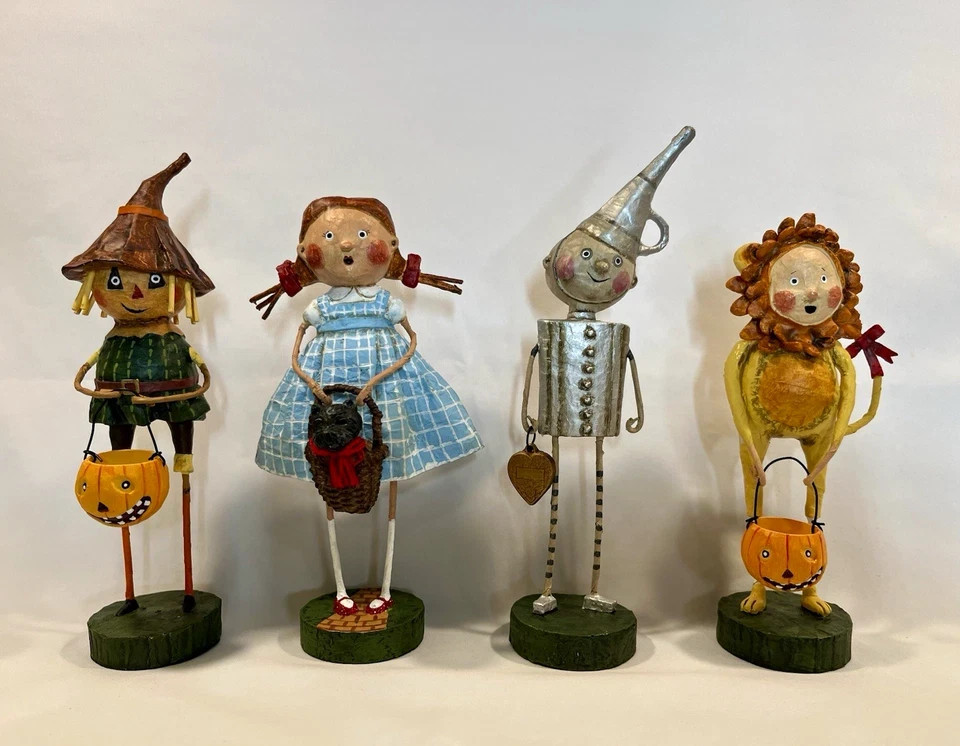 Lori Mitchell Wizard of Oz Figurines Set of 4 Dorothy Tin Man Scarecrow Lion