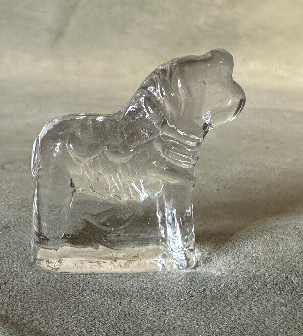 Lindshammar Sweden Crystal Dalahäst Dala Horse Glass Figurine Glassworks 2 1/8\