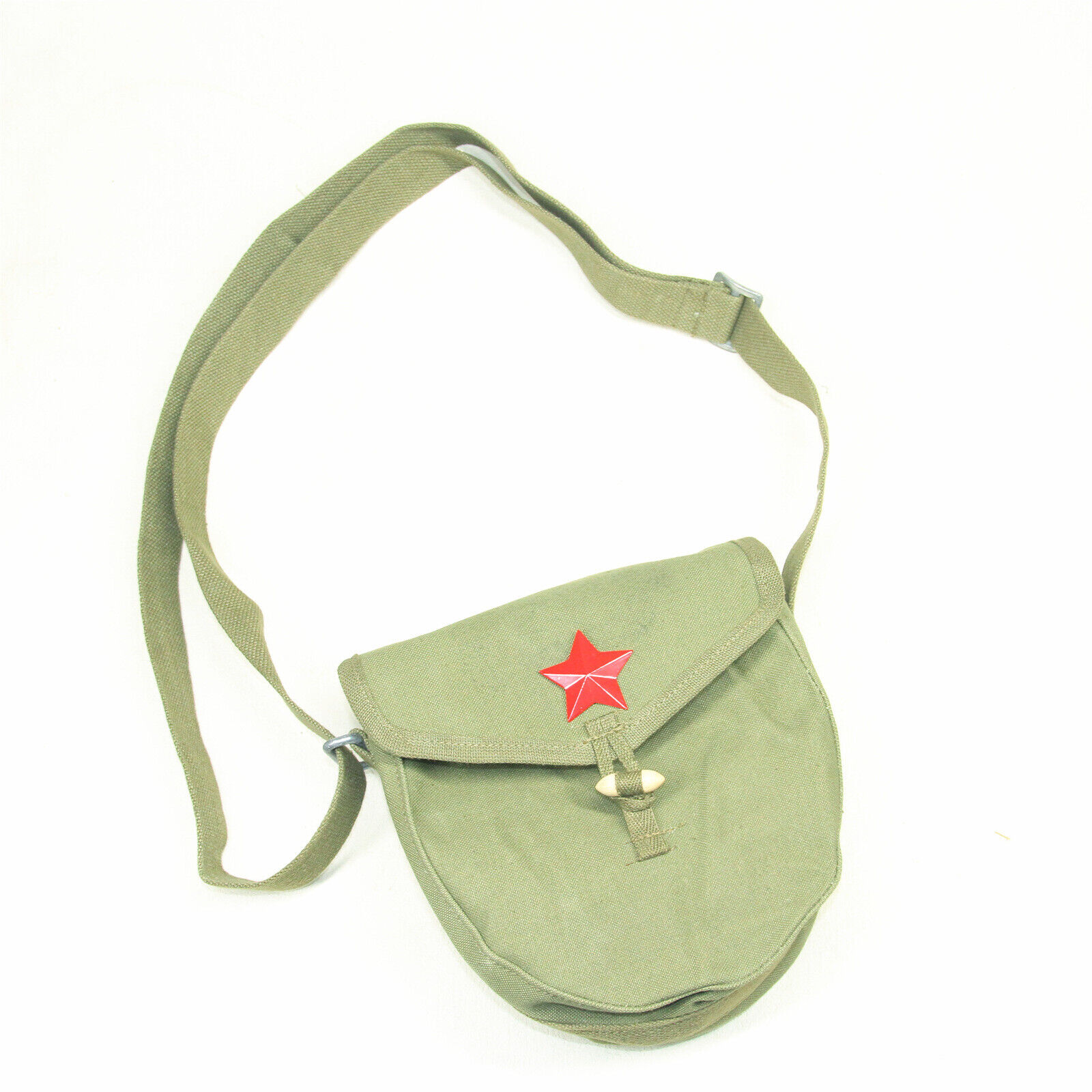 Surplus Chinese Army Round Canvas Shoulder Bag From The 1960s To The 1970s