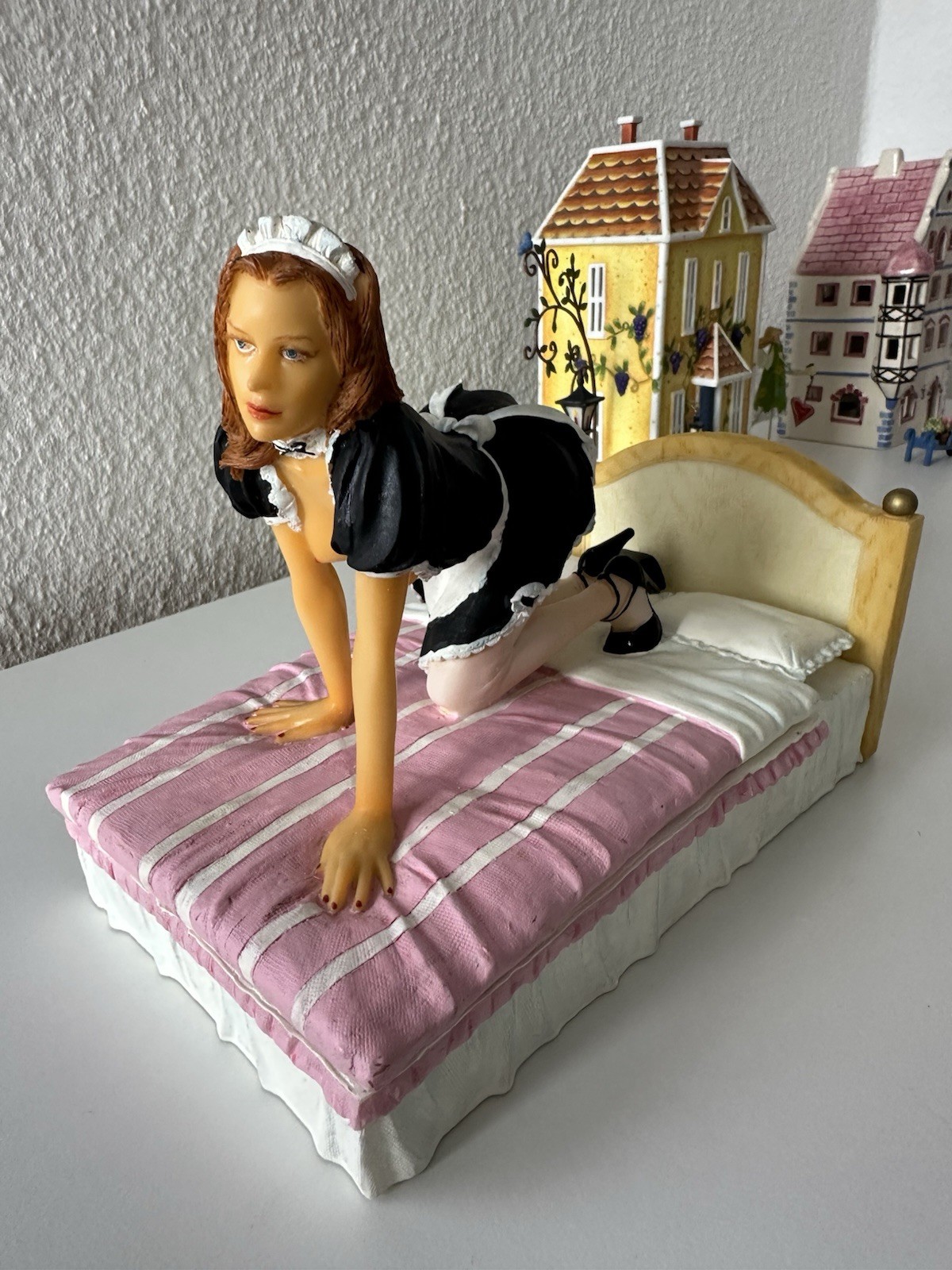 © Magic Vintage Maid on Bed Erotica Box Figure Secret Compartment Collectible