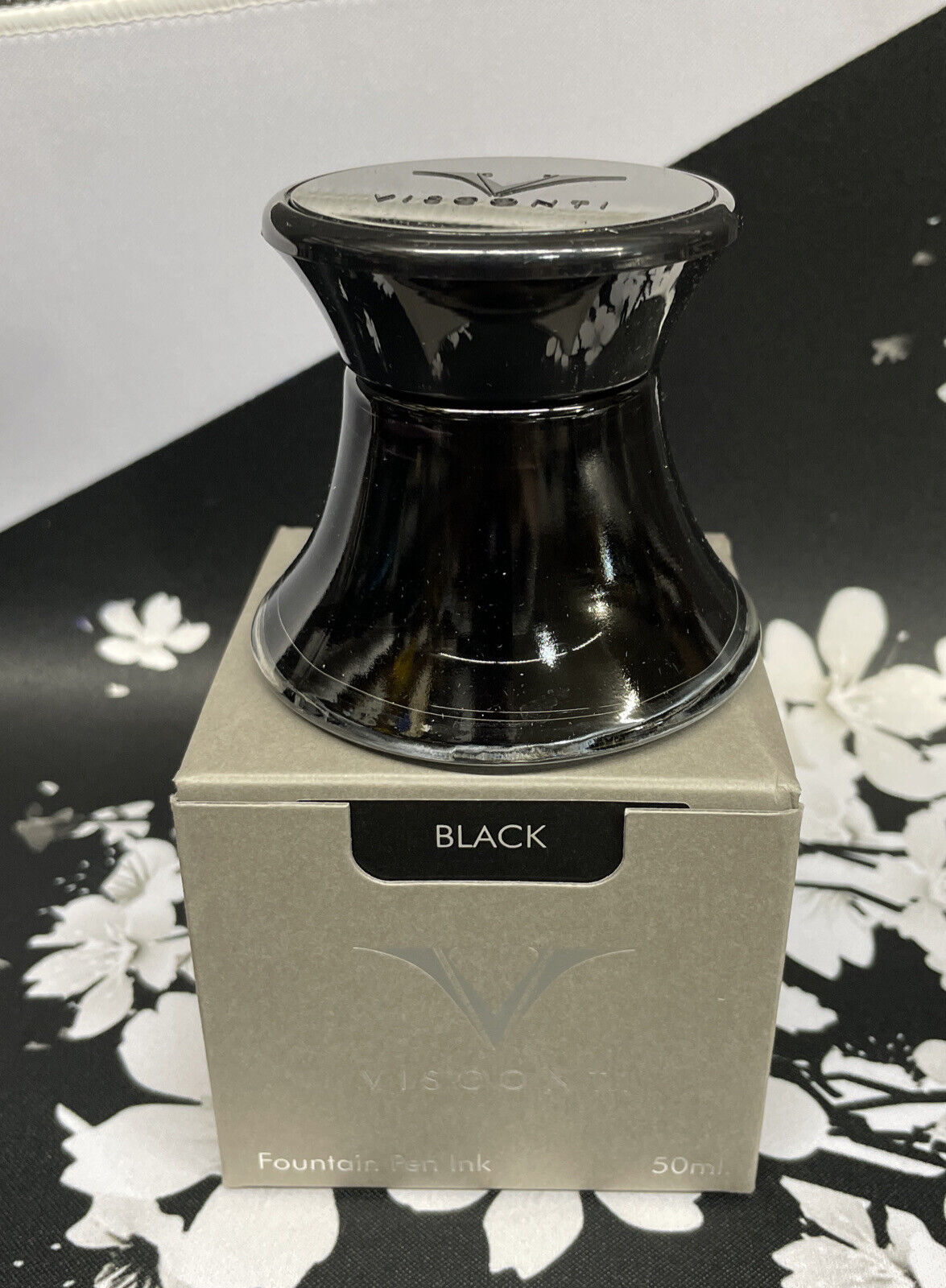 Visconti Inkwell Bottled Ink for Fountain Pens in Black - 50 mL - NEW in Box
