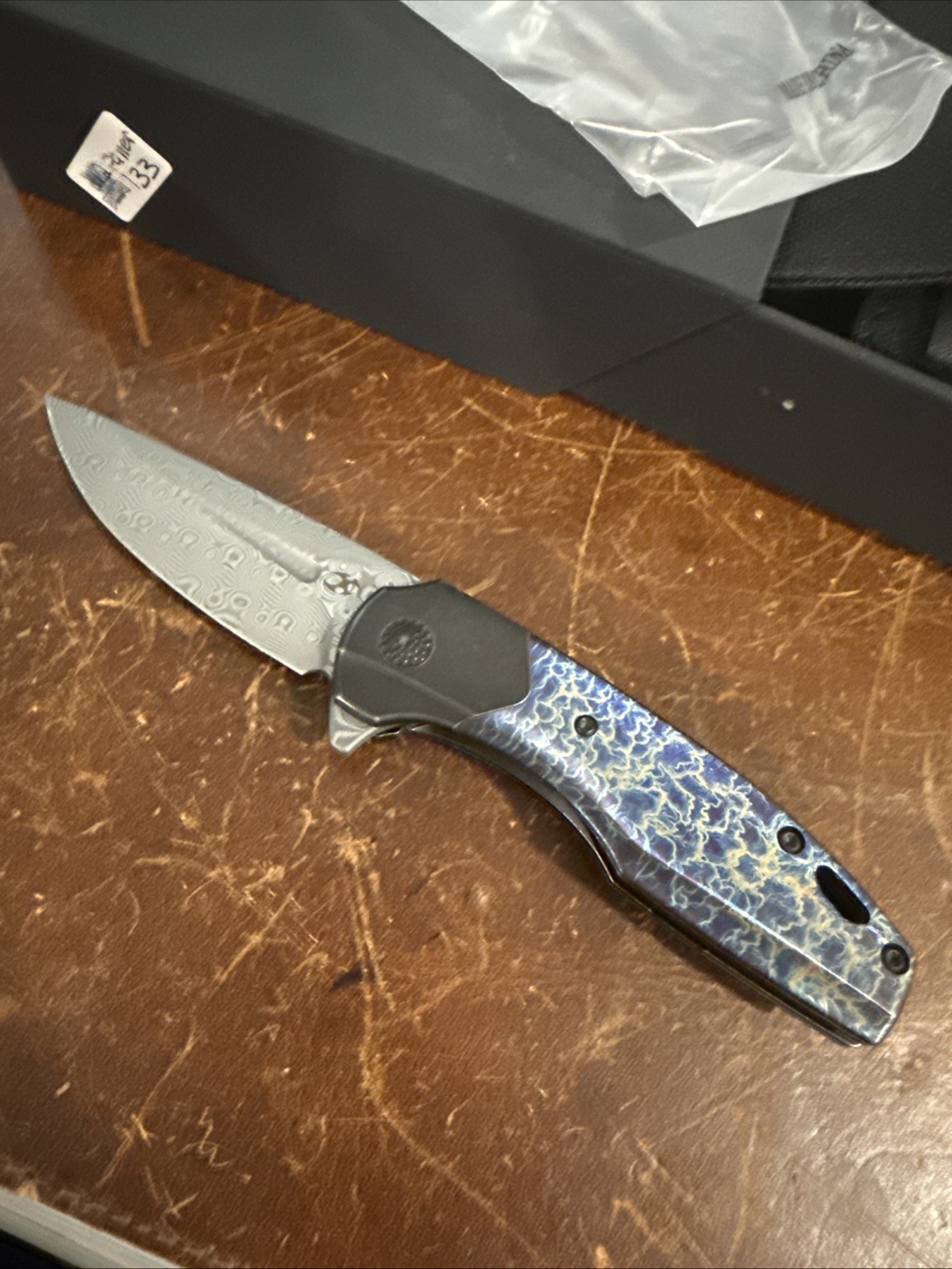 Kansept Cassowary K2065B4 Koch Tools Damascus Lightning Strike Ti – BNIB