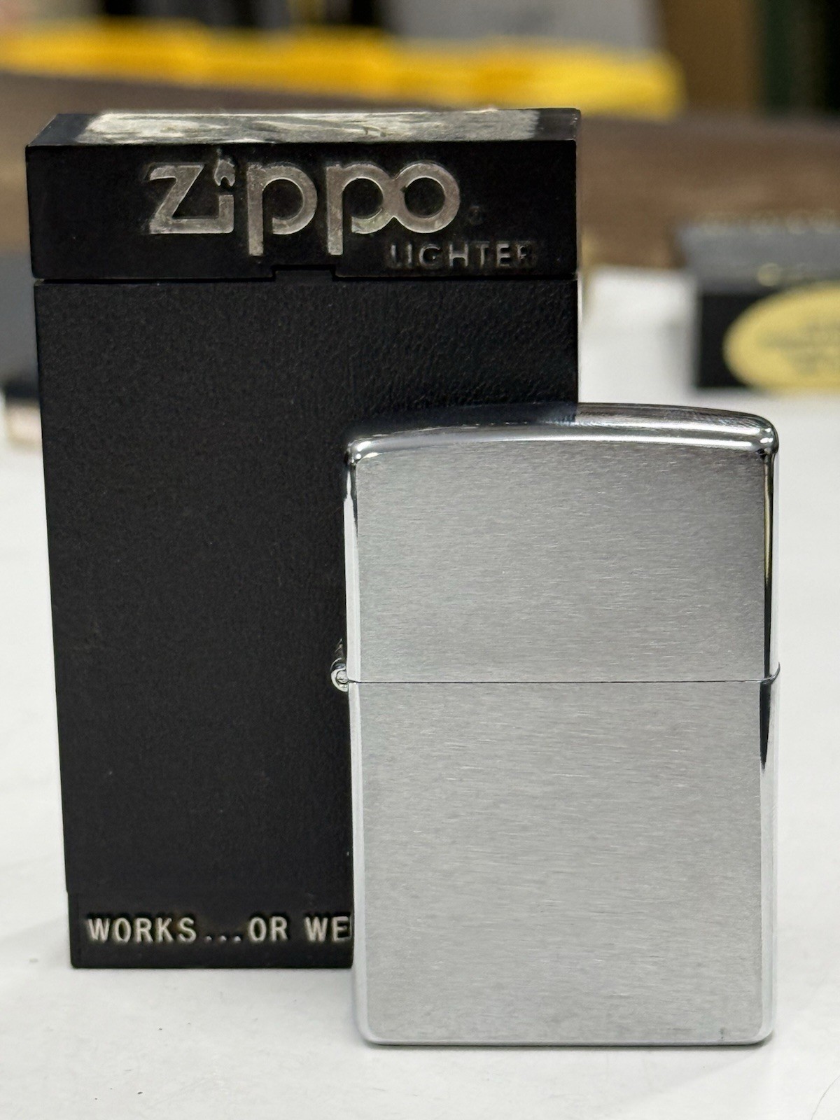 ZIPPO 1998 BRUSHED CHROME LIGHTER UNFIRED IN BOX H661