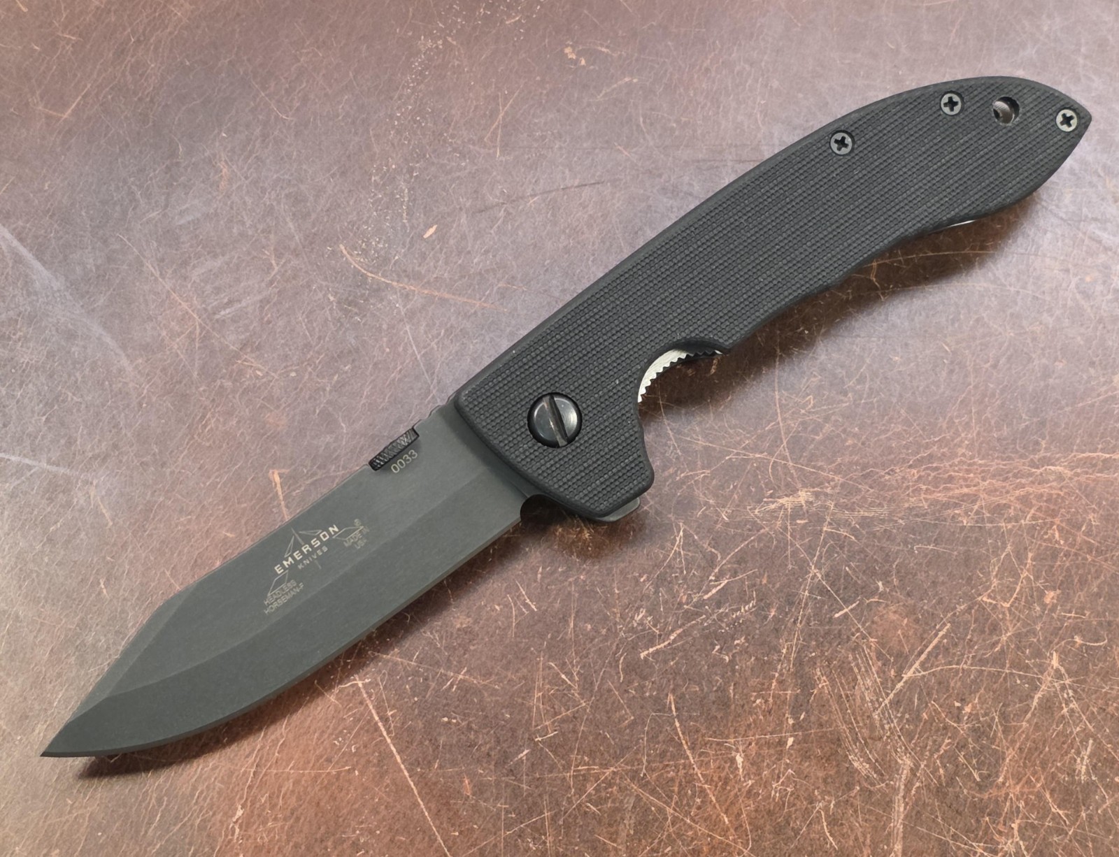 Emerson Knives Headless Horseman TF Flipper G10 Scales 154CM Serial #0033