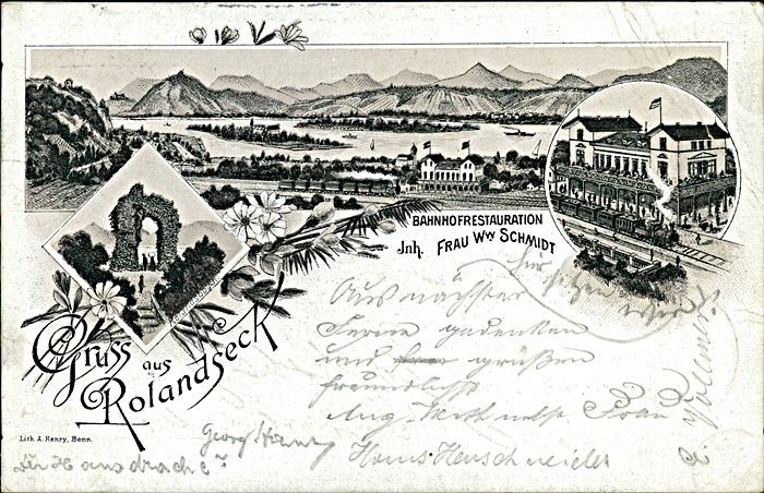 Postcard (b244) Rolandseck 1898 Hotel Victoria Rhineland-Palatinate