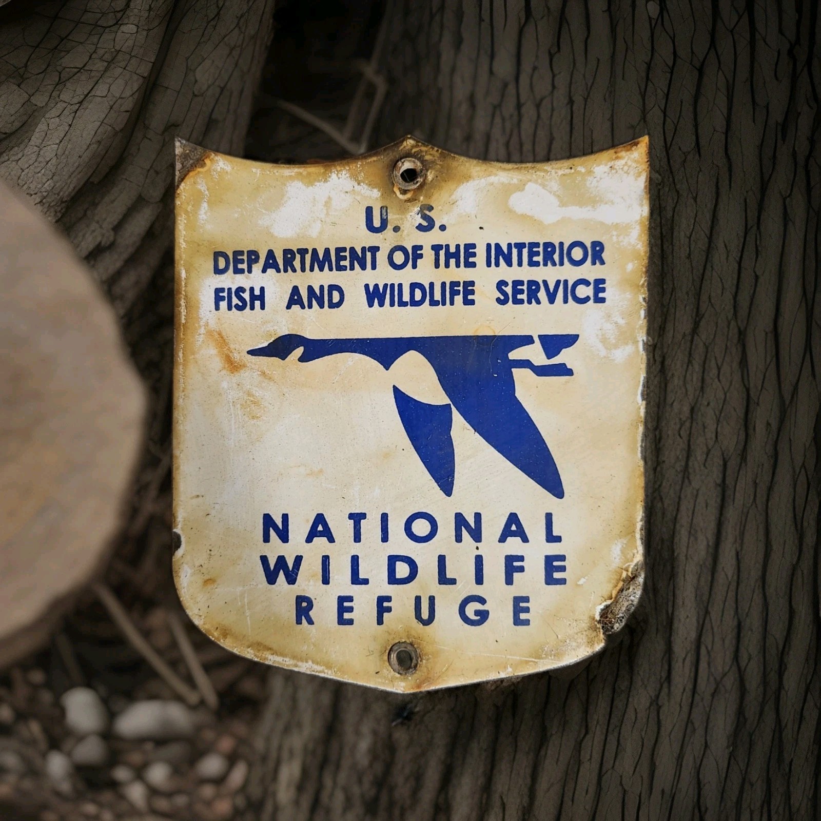 Vintage Wildlife Refuge Porcelain Sign US Department Of The Interior USA Gas Oil Vintage Wildlife Refuge Porcelain Sign US Department Of The Interior USA Gas Oil