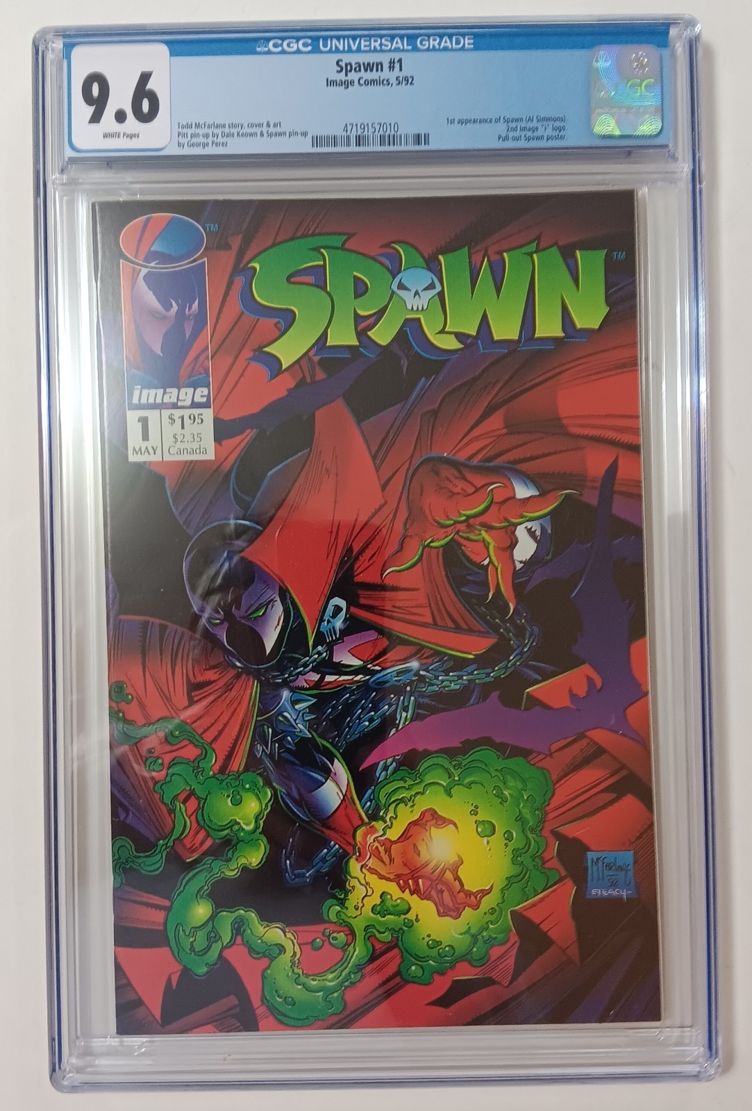 SPAWN 1992 #1 Image Comic Book CGC 9.6 NM+ 1st Appearance RARE SPAWN 1992 #1 Image Comic Book CGC 9.6 NM+ 1st Appearance RARE
