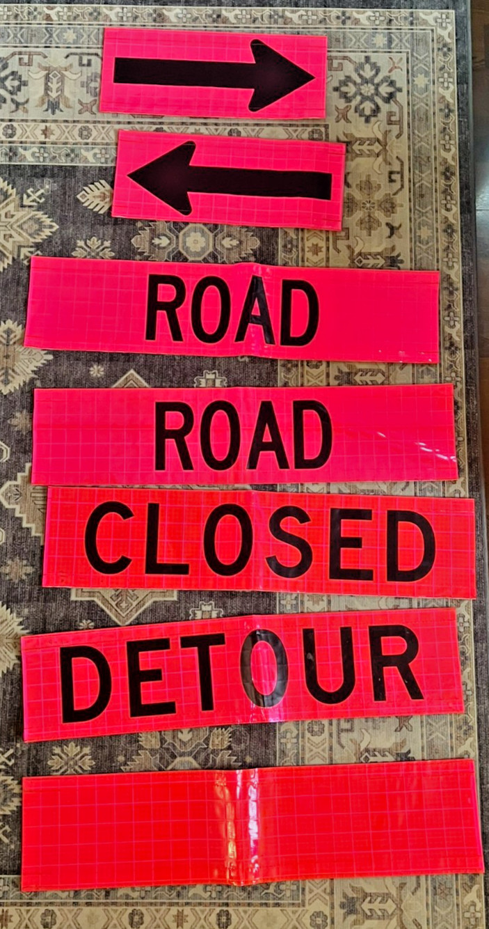Road Sign Panel Lot Removable Panels Detour Road Closed Construction Highway