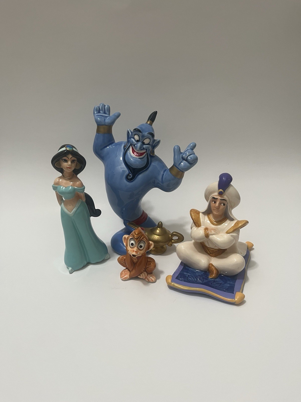 Disney’s Aladdin Vintage 1990’s Hand Painted Porcelain Figurine Set Exclusive