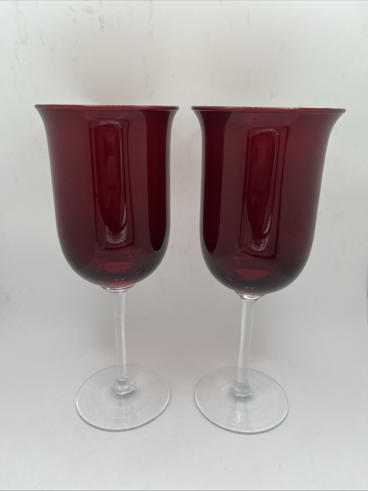 2 VTG PartyLite Ruby Red Glass 9 2 VTG PartyLite Ruby Red Glass 9