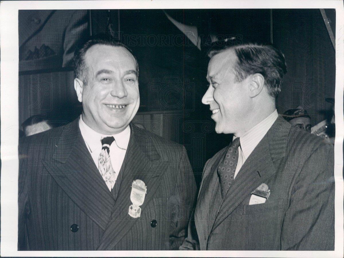 1946 Press Photo Atlantic City NJ RJ Thomas, Walter Reuther UAW-CIO VP 1946 Press Photo Atlantic City NJ RJ Thomas, Walter Reuther UAW-CIO VP