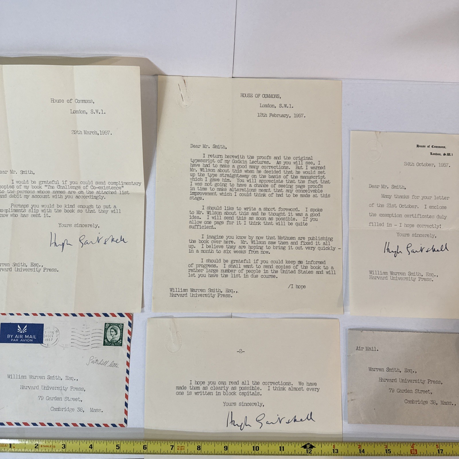 3 Signed 1957 Letters Hugh Gaitskell British Labour Party Leader Harvard Press 3 Signed 1957 Letters Hugh Gaitskell British Labour Party Leader Harvard Press