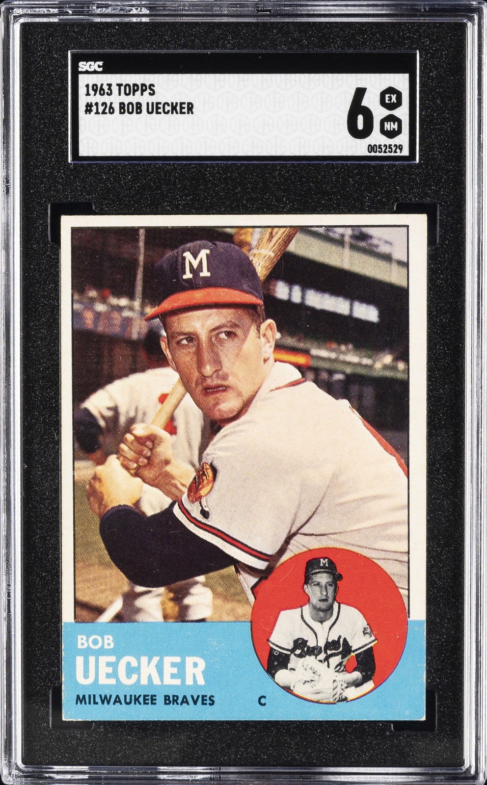 1963 TOPPS #126 BOB UECKER SGC 6