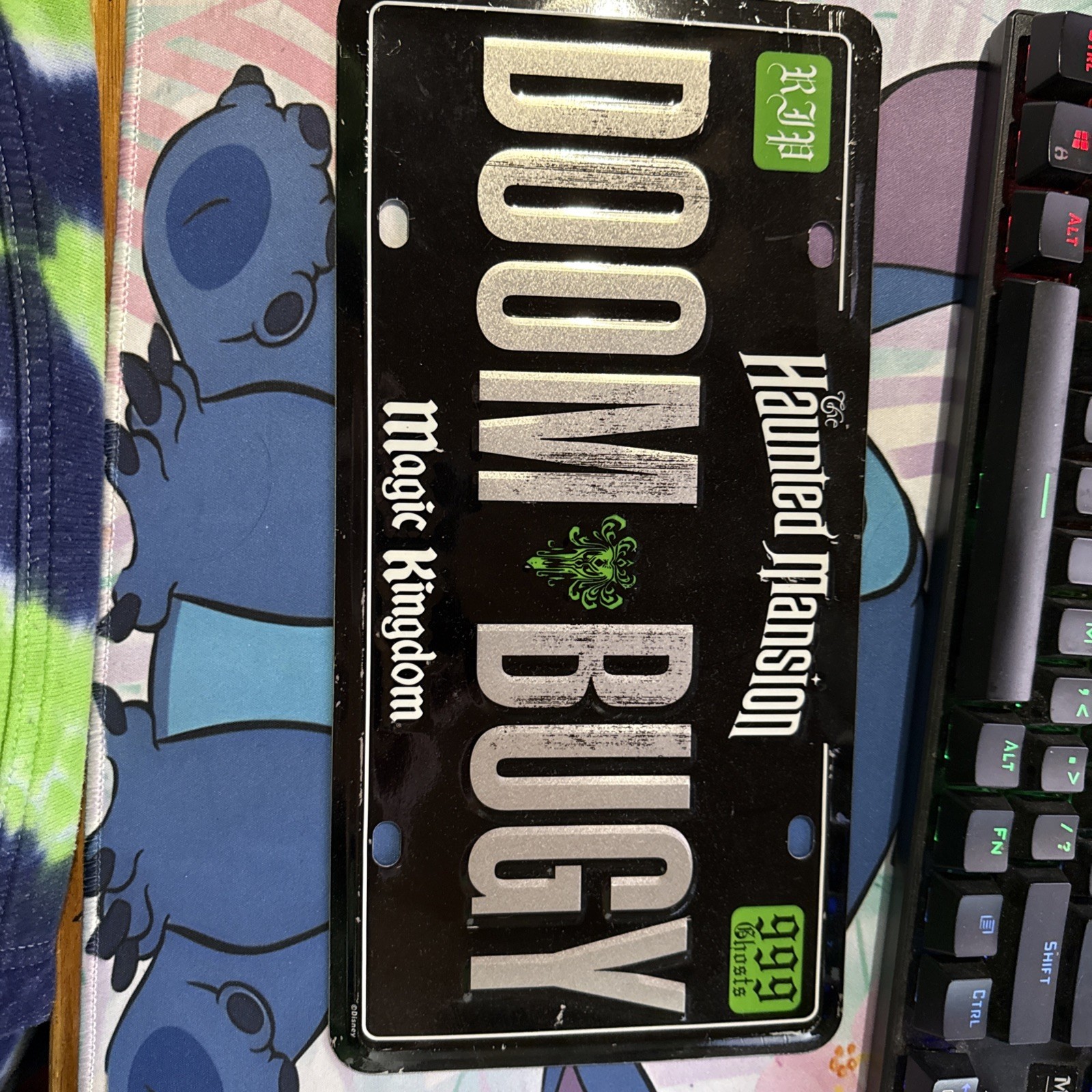 AUTHENTIC Walt Disney World Haunted Mansion Doom Bugy Car License Plate Tag NEW