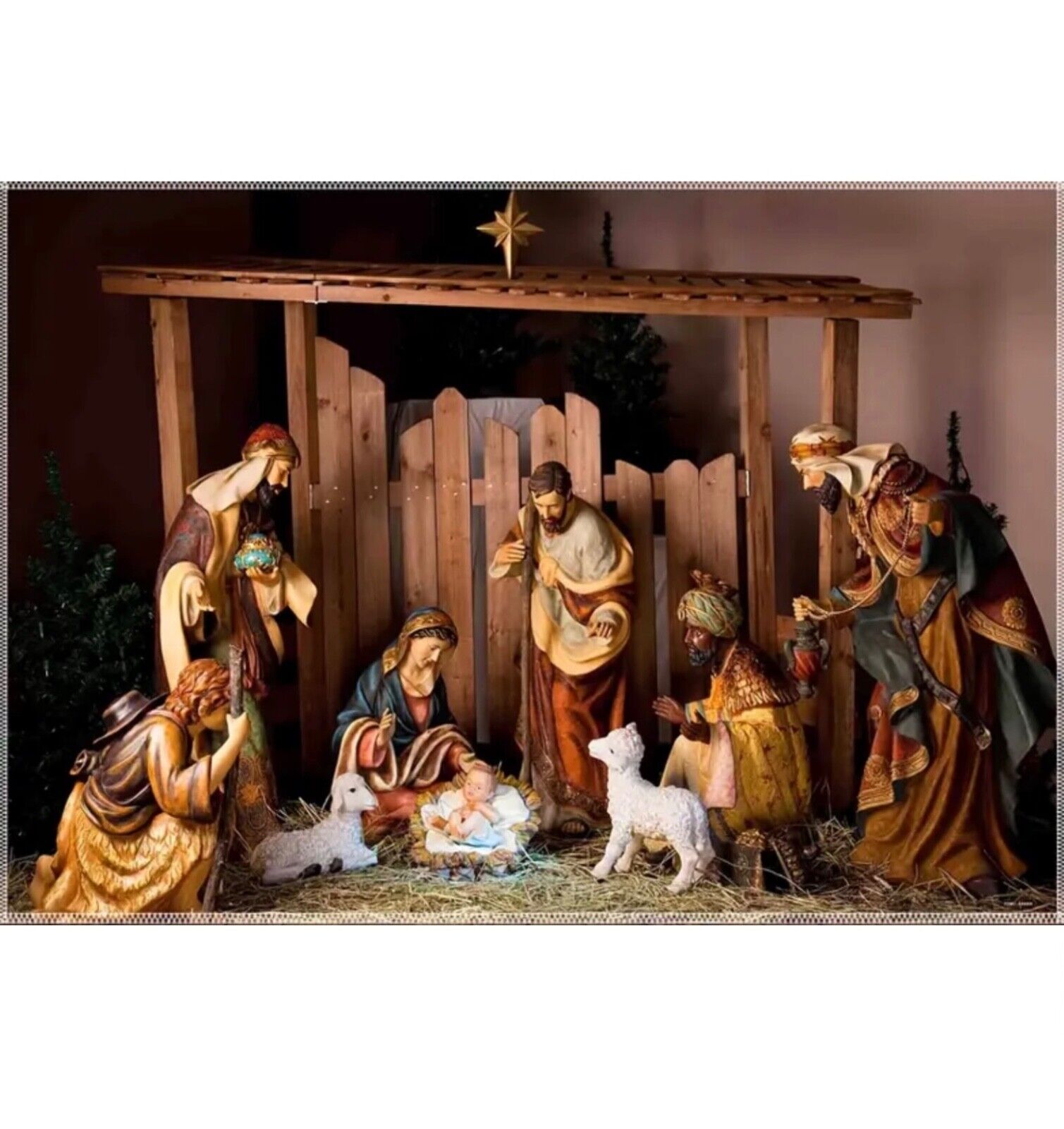 7x5 ft Christmas Nativity Scene HD Quality Fabric Backdrop Banner Birth of Jesus
