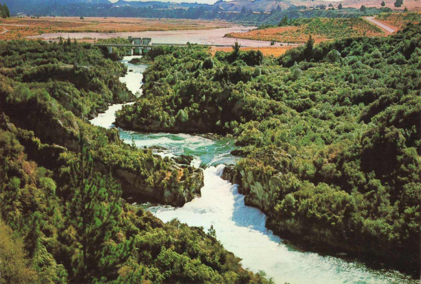 Postcard Aratiatia Rapids New Zealand Huka Falls Aerial Scene Continental 4X6
