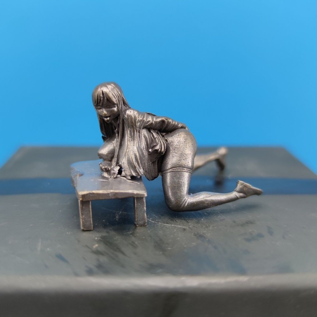 45Mm Black Solid Brass Sexy Beauty Body Model Doll Statue Art Artware Ornament