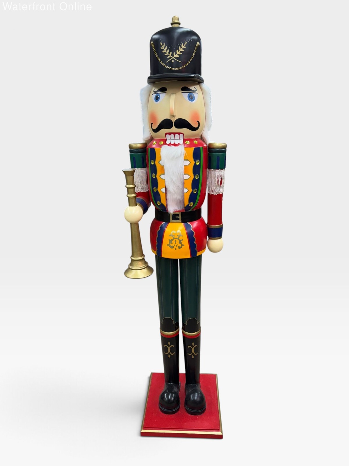 Vintage Walmart 5ft Giant Wood Nutcracker Soldier 5\' Life Size Horn Local Pickup