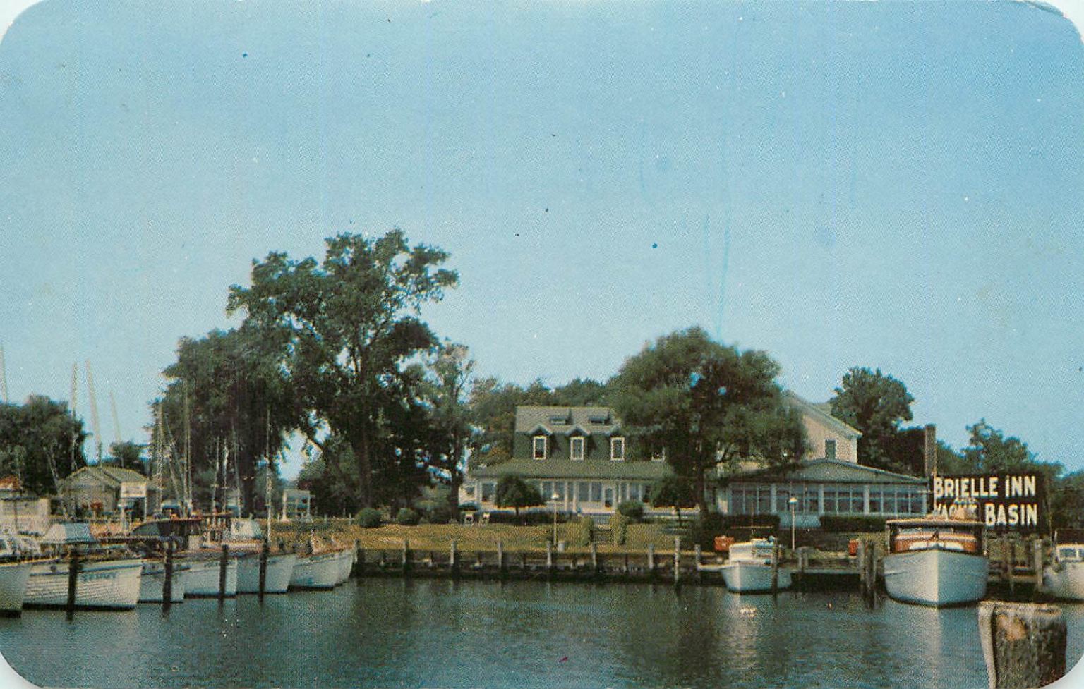 Hillmann\'s Brielle Inn Yacht Basin New Jersey Vintage Postcard Hillmann\'s Brielle Inn Yacht Basin New Jersey Vintage Postcard