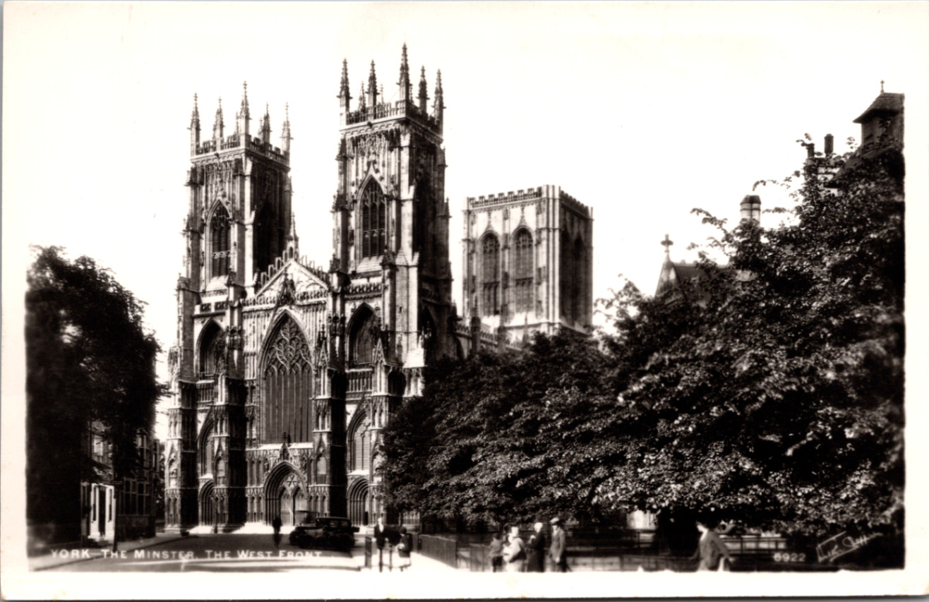 York Minster West Front RPPC Postcard Walter Scott Bradford England