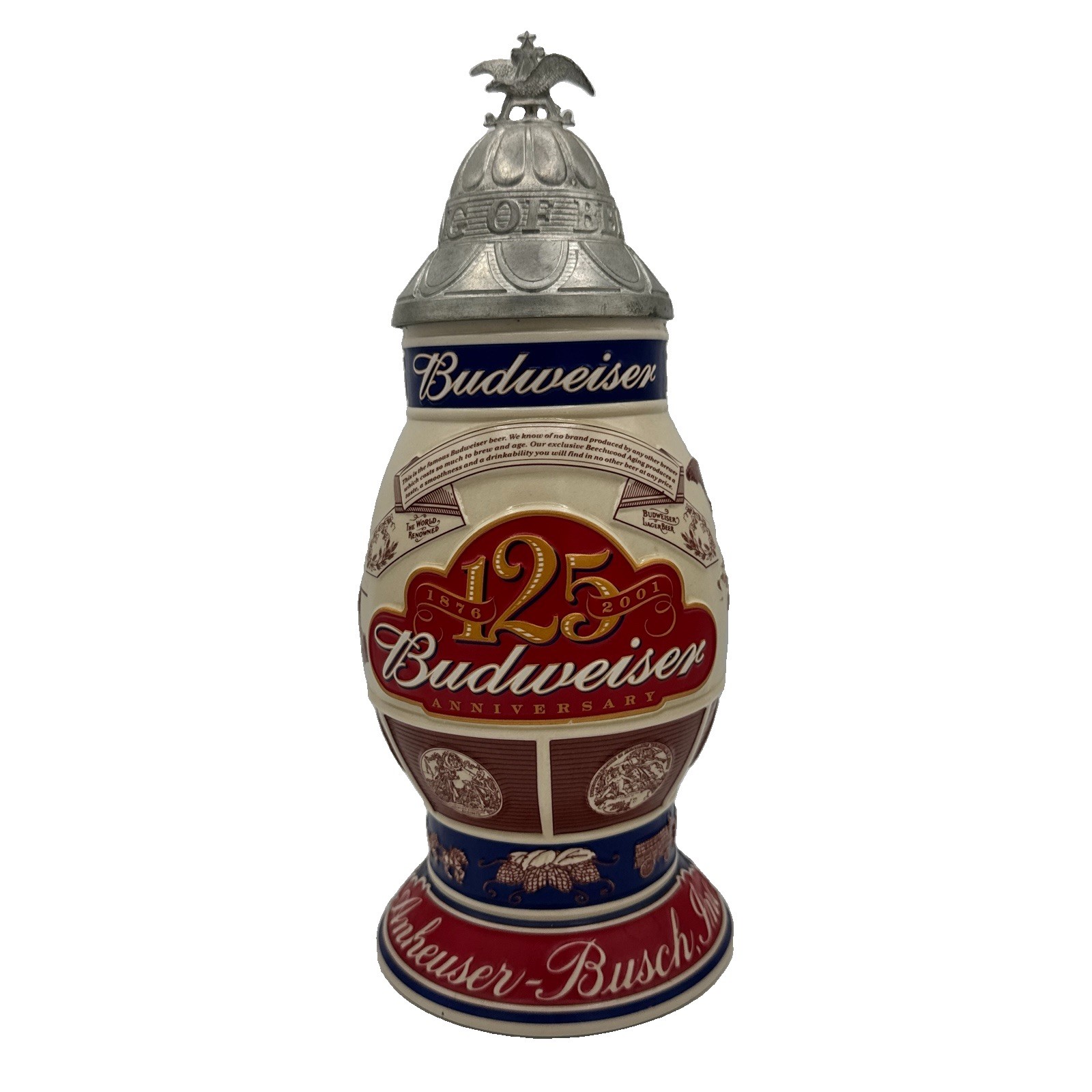 Anheuser Busch Budweiser 125th Anniversary Stein “A Tradition Of Brewing CS496