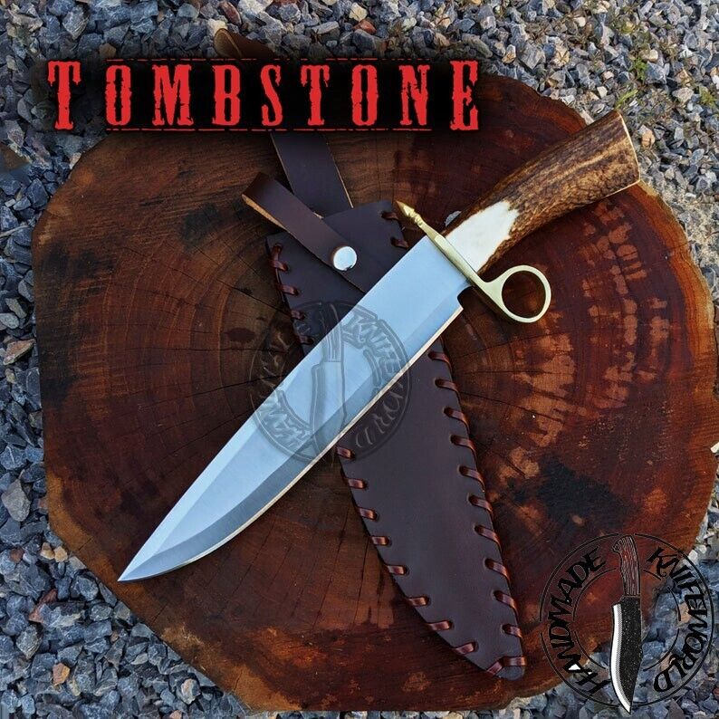 Tombstone Ring Guard Handmade Bowie Ike / Billy Clanton Movie Replica Knife 15''