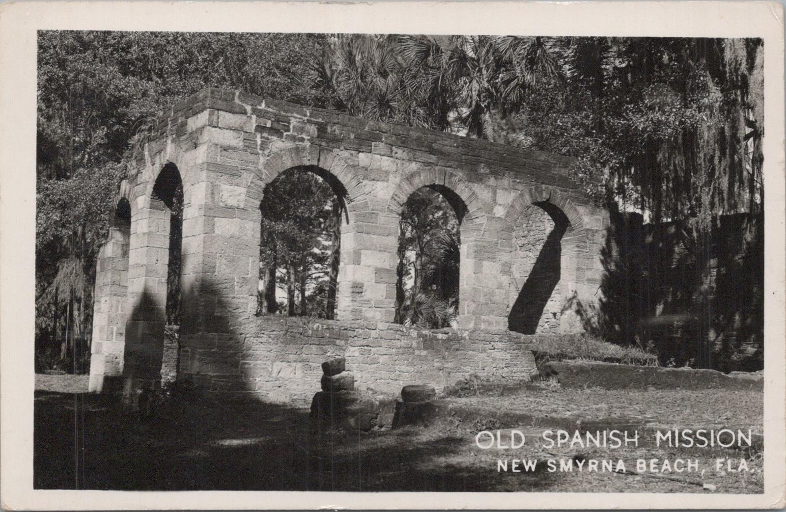 RPPC Postcard Old Spanish Mission New Smyrna Beach FL 