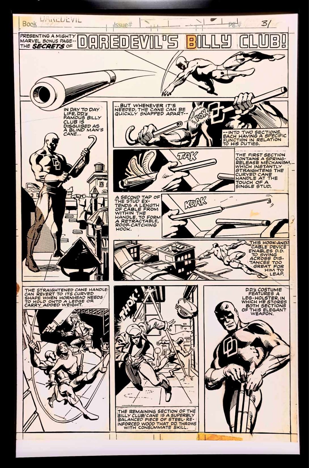 Daredevil #159 pg. 18 by Frank Miller 11x17 FRAMED Original Art Poster Print