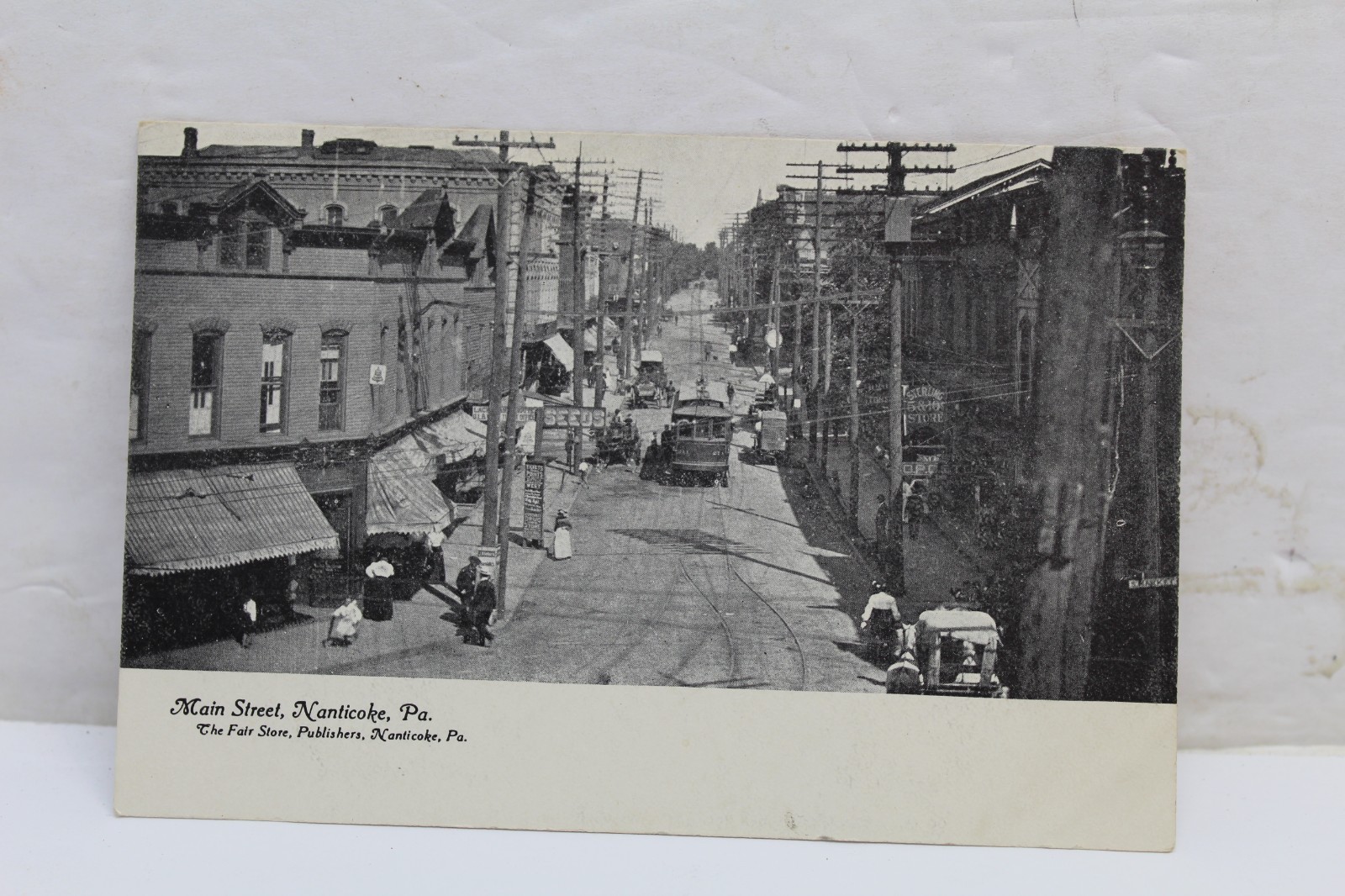 Early 1900\'s Main St. Nanticoke PA Postcard- Unposted