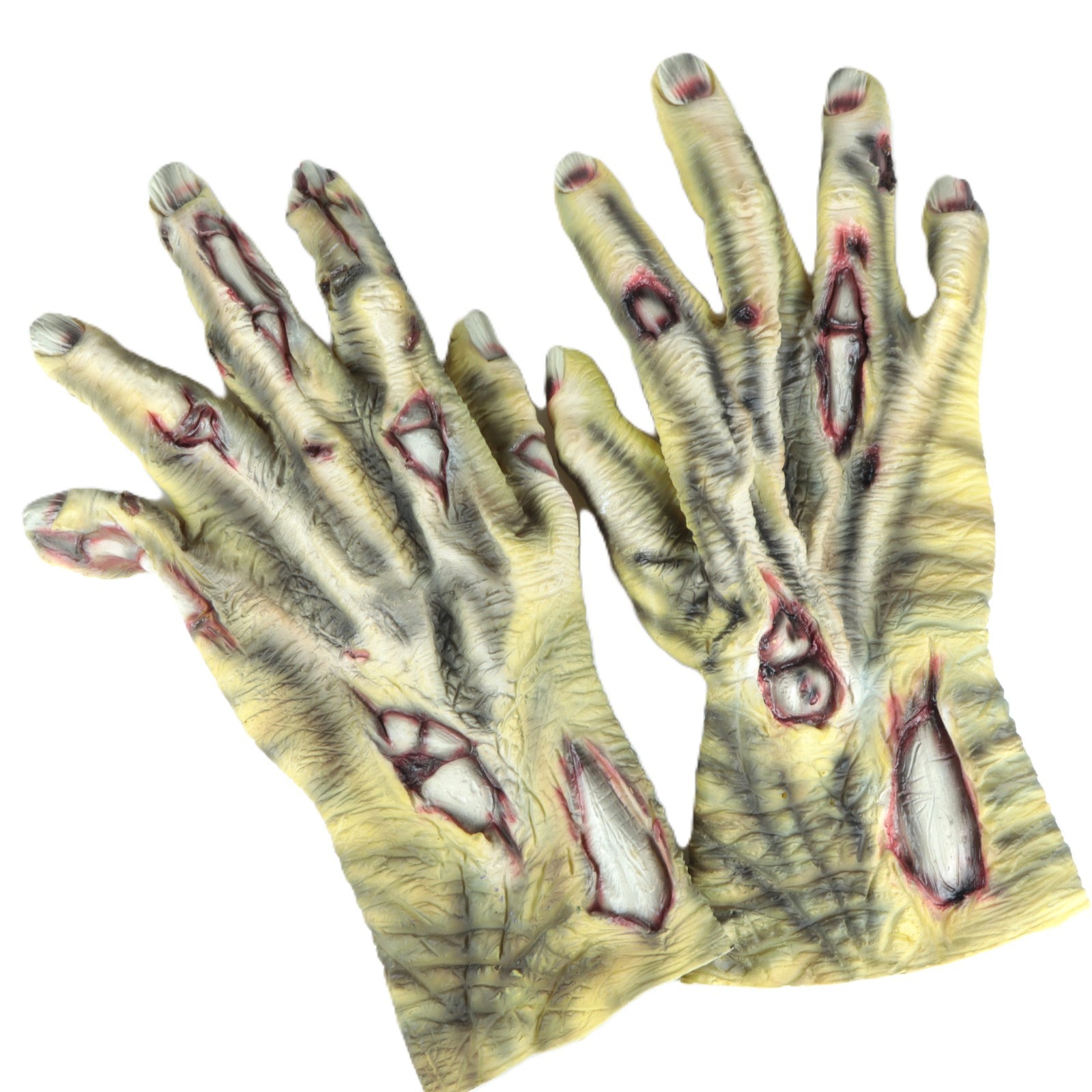 1999 Disguise Inc. Fright Asylum Zombie Gloves – Vintage Halloween Prop Hands