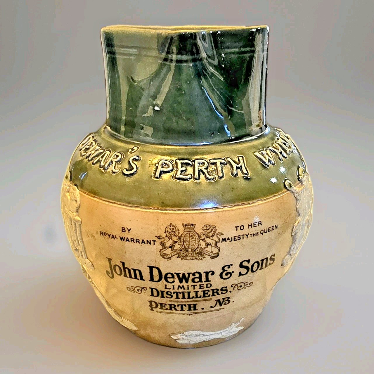 John Dewar & Sons To Her Majesty The Queen Doulton Lambeth Water Pitcher Jug 