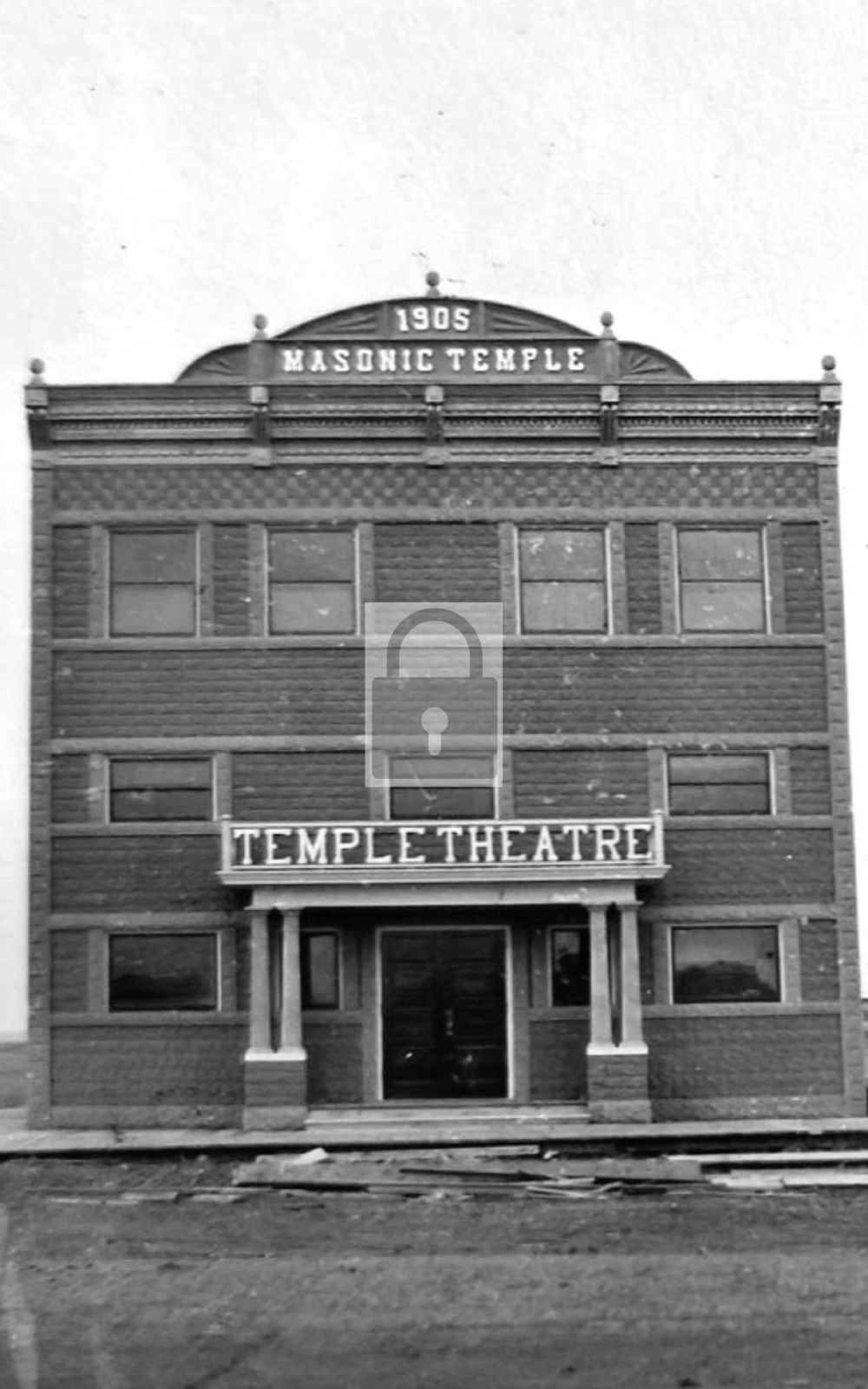 1906 Masonic Temple Theatre Geddes South Dakota SD - Reprint