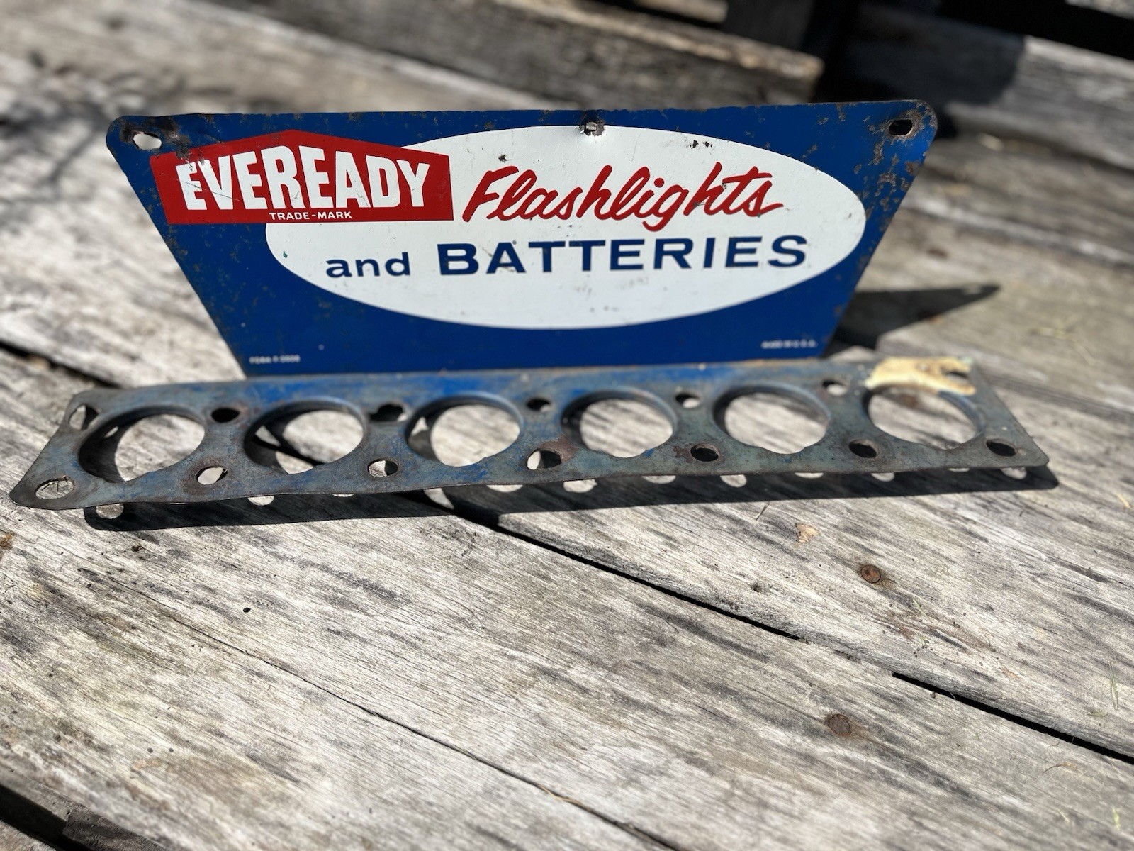 Vintage Original Eveready Flashlight Store Display Rack METAL SIGN ADVERTISING ￼