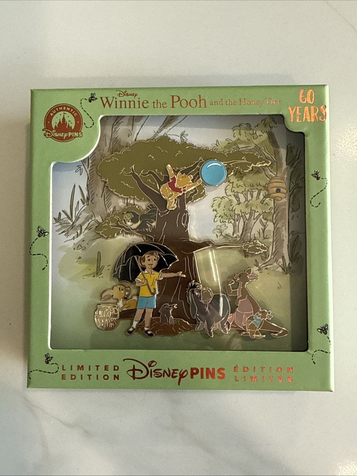 2026 DISNEY PIN WINNIE THE POOH HONEY TREE 60TH ANNIVERSARY JUMBO EEYORE OWL ROO